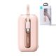 8. Joyroom mini powerbank 10000mAh Colorful Series 22.5W with 2 built-in USB C and Lightning cables pink (JR-L012)