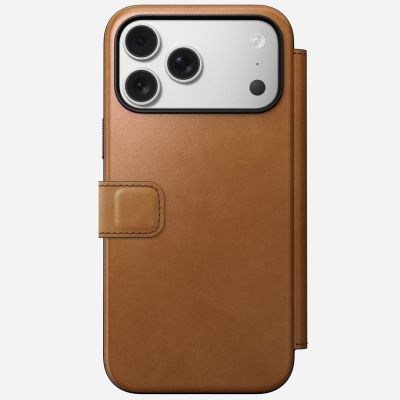 4. Nomad Modern Leather Folio Cell Phone Case 17.5 cm (6.9") Tan/Light Brown