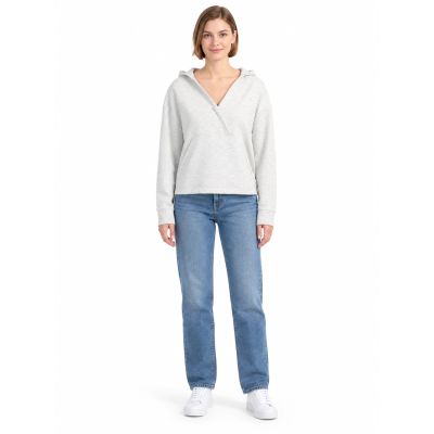 3. Women's envelope hoodie made of very soft knit fabric 4F 4FWAW26TSWSF2661-27M