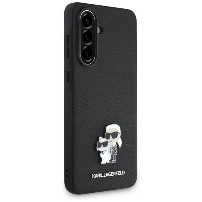 3. Karl Lagerfeld Saffiano Case w/ K&C Metal Logo for Samsung Galaxy A36 - Black