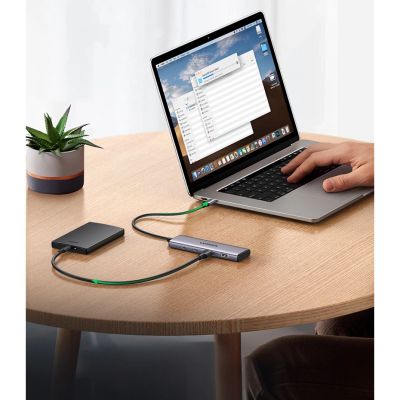 6. HUB USB-C - 2 x USB-A / 2 x USB-C 20 cm Ugreen CM473 - gray