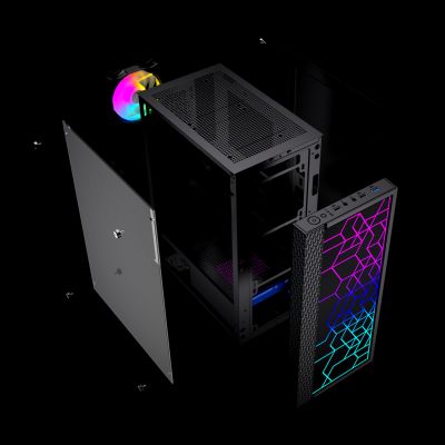 10. GEMBIRD FORNAX 2500 MIDI-TOWER CASE (1X USB 3.0, 2X USB 2.0, HD AUDIO, GLASS SIDE PANEL) BLACK