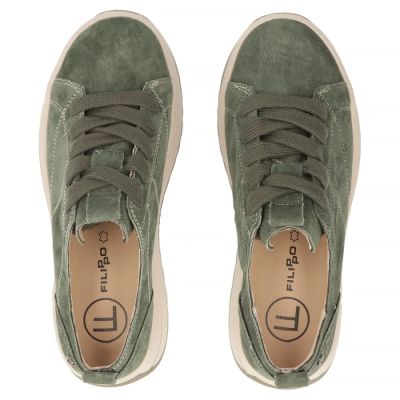 5. Filippo DP7959 green leather platform sneakers