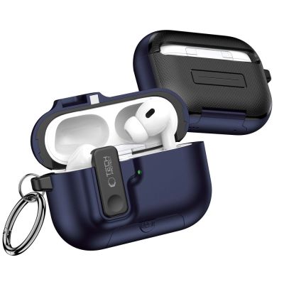 3. Tech-Protect Slim Hook Case for AirPods Pro 3 - Navy Blue