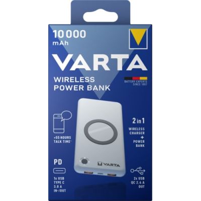 2. Varta 57913 Lithium Polymer (LiPo) 10000 mAh Wireless Charging White
