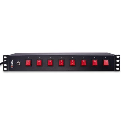 4. Lindy 73025 PDU power distributor, 8 x mains socket, 1.5U, Black