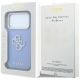 8. Guess Grained & Big Resin Logo Case for iPhone 18 Pro Max / 17 Pro Max - Blue