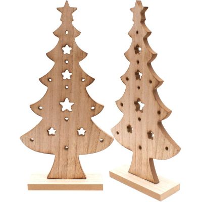 10. DECORATIVE WOODEN CHRISTMAS TREE 32CM STAR