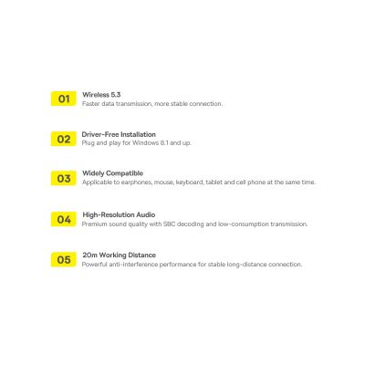 20. Baseus BA07 Bluetooth USB adapter - black