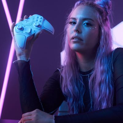 11. PDP 052-002-WH Game Controller Purple, White RF/USB Gamepad Analog/Digital PC, PlayStation 4, PlayStation 5