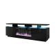 EVA TV cabinet with electric fireplace 180x40x52 black/gloss black