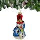 GLASS CHRISTMAS ORNAMENT SNOWMAN SASKA GIFT & DECOR