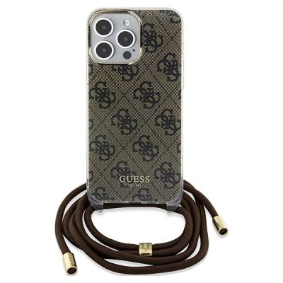 2. Guess Crossbody Cord 4G Print case for iPhone 15 Pro - brown