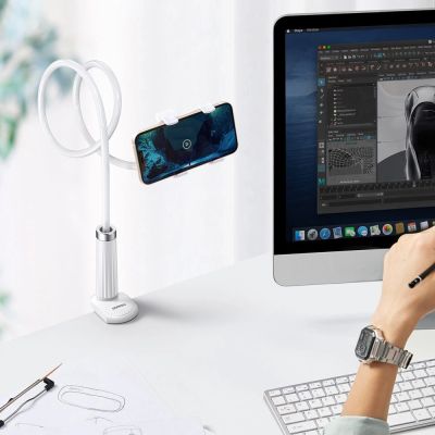 9. Ugreen universal holder stand phone holder tablet (up to 12cm wide) tripod lazy holder with flexible arm white (30488 LP113)