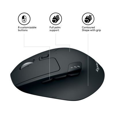 31. Logitech M720 TRIATHLON Mouse 910-004791 (optical; 1000 DPI; black)