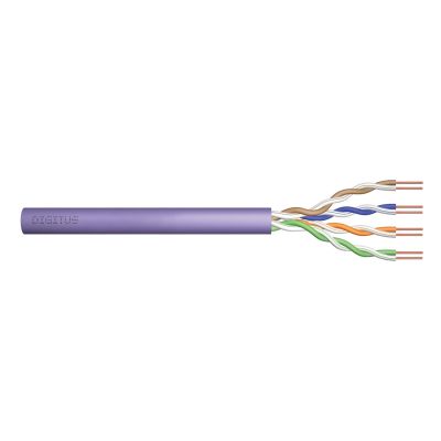 DIGITUS installation cable cat.6, U/UTP, Eca, AWG 24/1, PVC, 305m, purple, cardboard