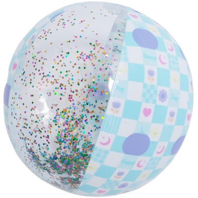 INFLATABLE BEACH BALL 50CM GLITTER BLUE 53197