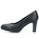 8. Rieker 41560-01 black leather pumps with a block heel
