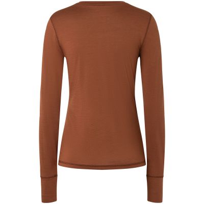 Women’s long-sleeve thermal shirt SUPER.NATURAL W Tundra 175 LS, brown