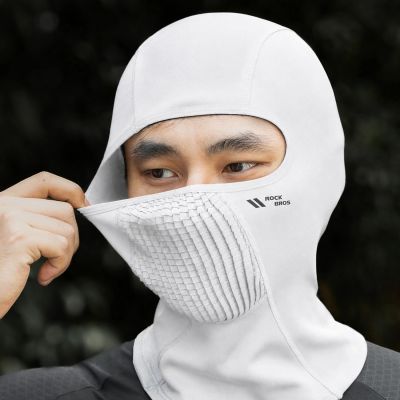 4. Rockbros LF25699 fleece cycling balaclava - white