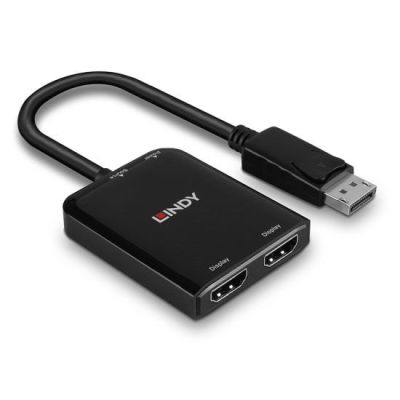 4. Lindy 38433 DisplayPort 2 x HDMI Cable Adapter