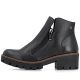 9. Women's leather ankle boots with a block heel, black, Rieker 79254-00