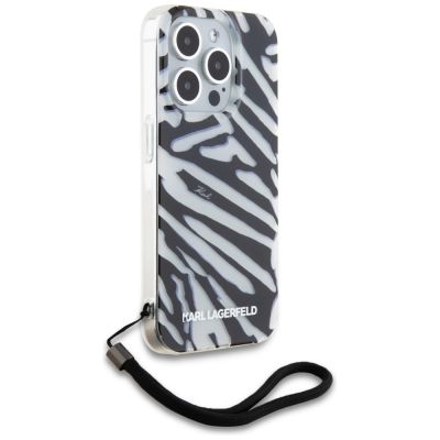 3. Karl Lagerfeld IML Zebra Pattern & Cord case for iPhone 15 Pro - black