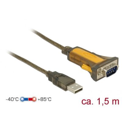 2. DeLOCK 65840 Parallel Cable Black, Yellow 1.5 m USB Type-A DB-9
