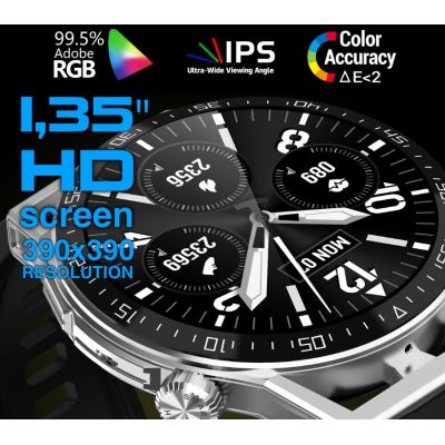 7. Rubicon RNCE88-2 Black Smartwatch - Black Silicone Strap + Black Bracelet