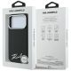 8. Karl Lagerfeld Saffiano Small Script Metal Logo MagSafe Case for iPhone 17 Pro Max / 18 Pro Max - Black