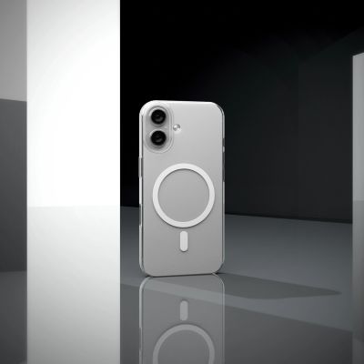 9. Puro Lite Mag TPU+PC Case Compatible with MagSafe for iPhone 17 - Transparent with White Ring