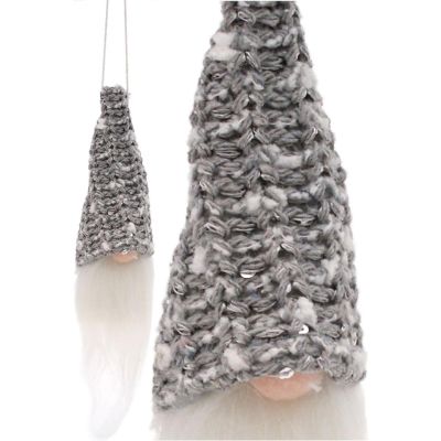 3. DECORATIVE PENDANT SANTA CLAUS 11CM SEQUINS GRAY