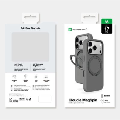 8. AmazingThing Cloudie iPhone 17 Pro Case with Stand - Gray