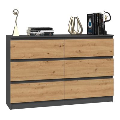 2. Chest of drawers M6 120x30xH77 anthracite/artisan