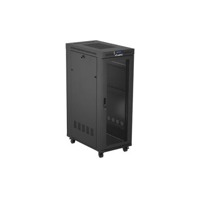 2. 19" 32U 600x1000 black floor-standing rack cabinet with perforated doors LCD Lanberg (Flat Pack)