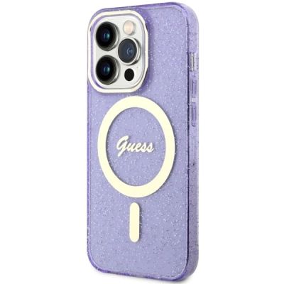 2. Guess GUHMP14LHCMCGU iPhone 14 Pro 6.1" purple/purple hardcase Glitter Gold MagSafe