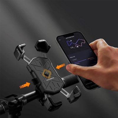 5. Rockbros 25210030001 Bicycle Phone Holder for Handlebars – Black