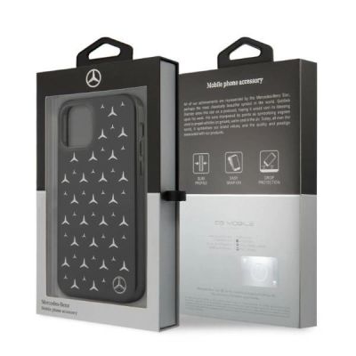 8. Mercedes Silver Stars Pattern Case for iPhone 12 Pro Max - Black