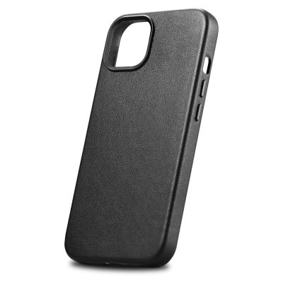 7. iCarer Case Leather cover for iPhone 14 Plus genuine leather case black (compatible with MagSafe)