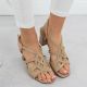 7. Beige Sergio Leone SK884 women's block heel sandals