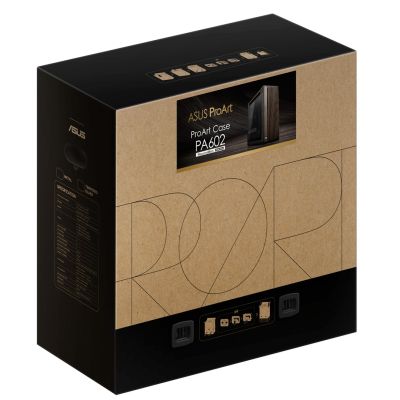 33. ASUS ProArt PA602 Wood Edition Modern Black - Tempered Glass Panel Midi Tower Black, Wood