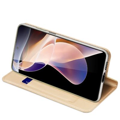 6. Dux Ducis Skin Pro Holster Case Cover Flip Poco M4 Pro 5G gold