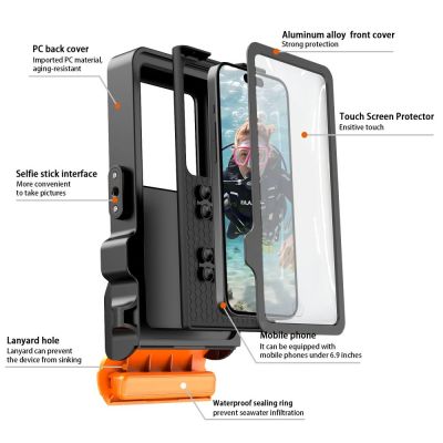 4. Tech-Protect IPX8 Pro Waterproof Phone Case - Orange and Black