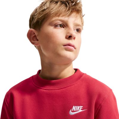 4. Nike Sportswear Club Fleece Kids' Sweatshirt Red FD3006 608