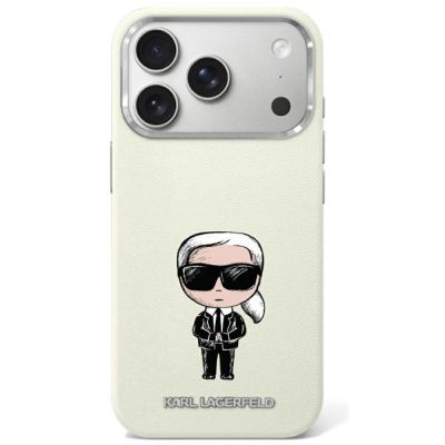 Karl Lagerfeld Smooth Ikonik Sketch MagSafe Case for iPhone 18 Pro / 17 Pro - Beige