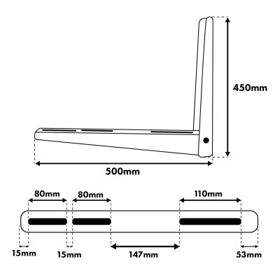 6. MACLEAN AIR CONDITIONER WALL BRACKET HOLDER / HANGER FOR MACLEAN AIR CONDITIONER / HEAT PUMP, ARM LENGTH 450X500MM, ST