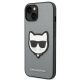 2. Karl Lagerfeld Saffiano Choupette Head Patch case for iPhone 14 - silver
