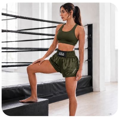 4. Women’s Thai Shorts ARMY GREEN COMBATWEAR | DBX Bushido