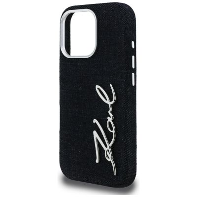 6. Karl Lagerfeld FW Jeans Signature Logo iPhone 16 Pro Max Case - Black