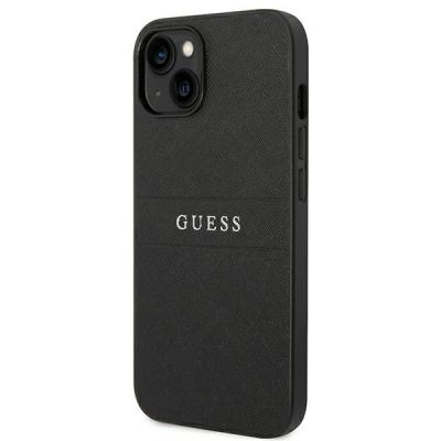2. Guess Saffiano Strap Case for iPhone 14 Plus - Black